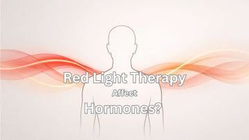Abstract human silhouette with soft red light waves representing hormonal balance and biological rhythm.